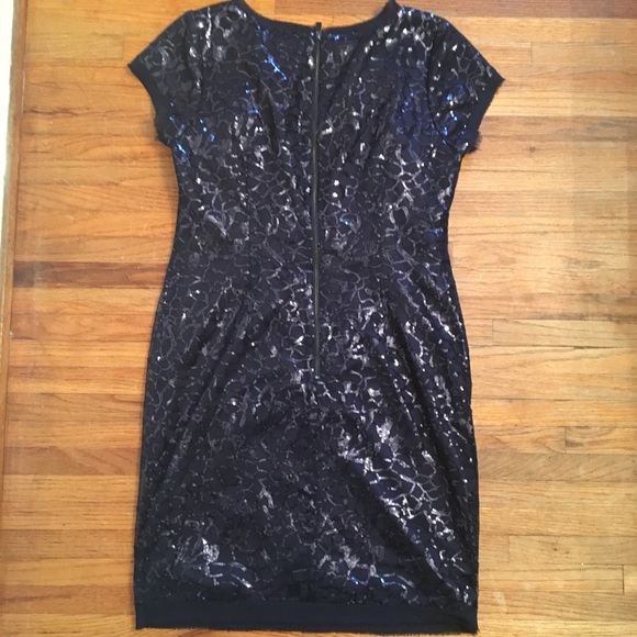 Vince Camuto Navy Blue Sequin Size 10 Dress - Picture 6 of 8